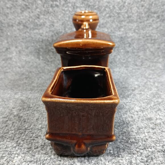 Vintage McCoy Ceramic Train Desk Organizer Business Card Holder - Picture 4 of 9